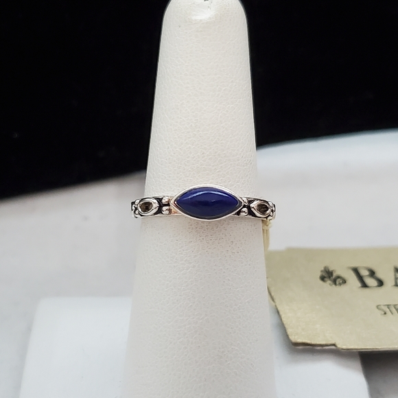 Barse Sterling Set of 3 Onyx & Lapis Stack Rings NWT - Picture 7 of 16